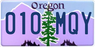 OR license plate 010MQY