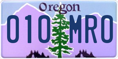 OR license plate 010MRO