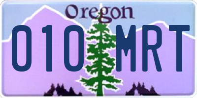 OR license plate 010MRT