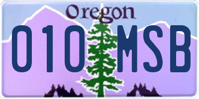 OR license plate 010MSB