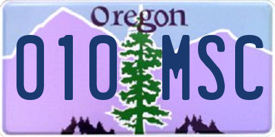 OR license plate 010MSC