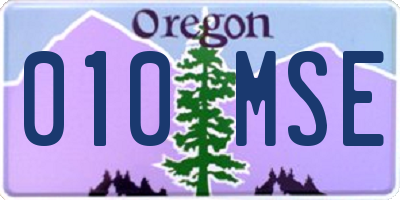 OR license plate 010MSE