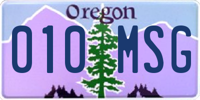OR license plate 010MSG