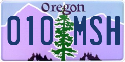 OR license plate 010MSH