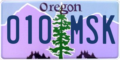 OR license plate 010MSK