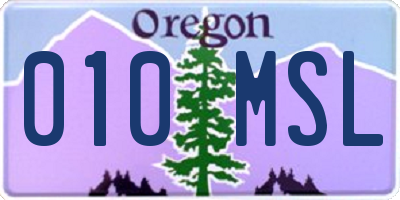 OR license plate 010MSL