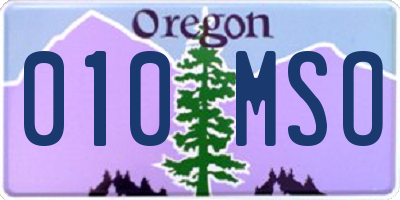 OR license plate 010MSO