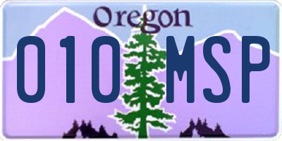 OR license plate 010MSP