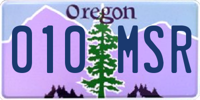 OR license plate 010MSR