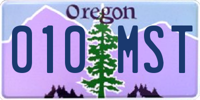 OR license plate 010MST