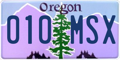 OR license plate 010MSX