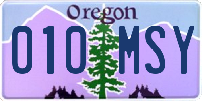 OR license plate 010MSY