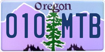OR license plate 010MTB