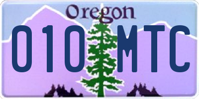 OR license plate 010MTC