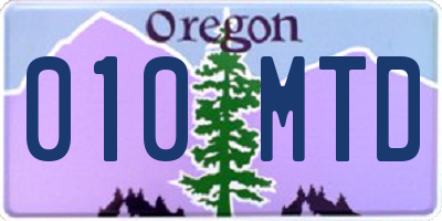 OR license plate 010MTD