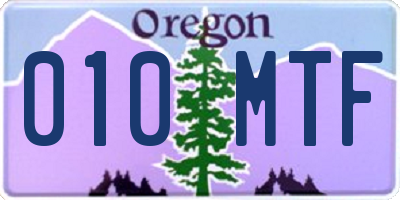 OR license plate 010MTF