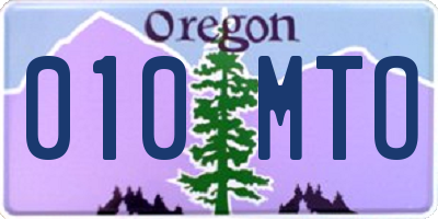 OR license plate 010MTO