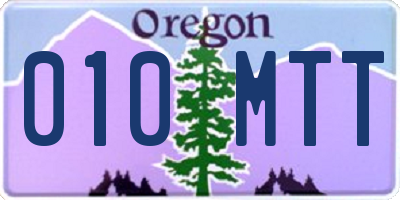 OR license plate 010MTT