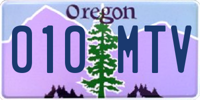 OR license plate 010MTV