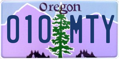 OR license plate 010MTY