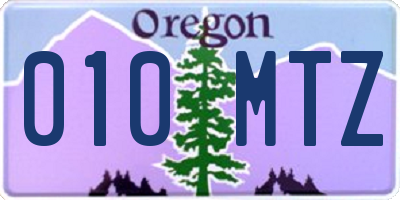 OR license plate 010MTZ