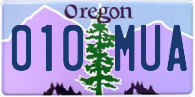 OR license plate 010MUA