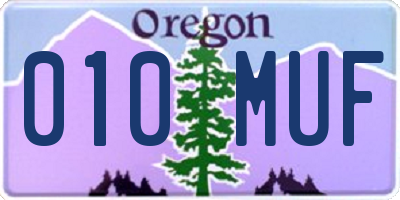 OR license plate 010MUF