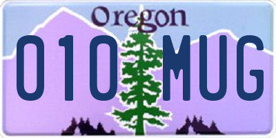 OR license plate 010MUG