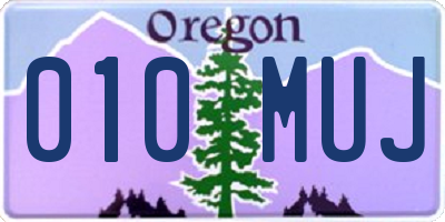 OR license plate 010MUJ