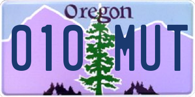 OR license plate 010MUT