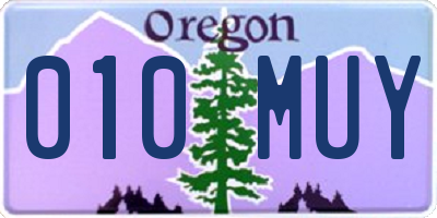 OR license plate 010MUY