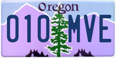 OR license plate 010MVE