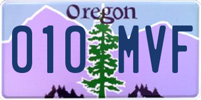 OR license plate 010MVF