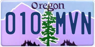 OR license plate 010MVN