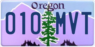 OR license plate 010MVT