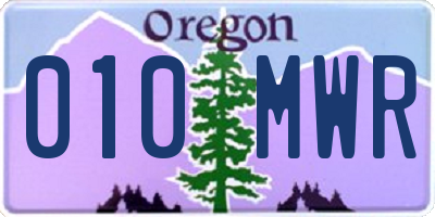 OR license plate 010MWR