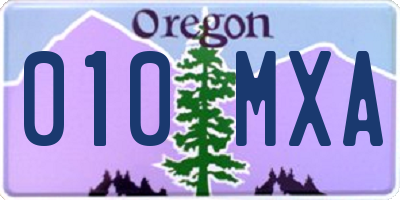 OR license plate 010MXA