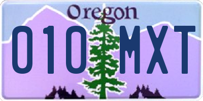 OR license plate 010MXT