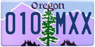 OR license plate 010MXX