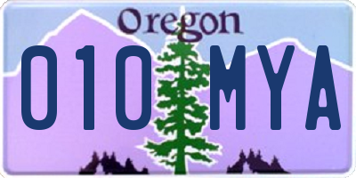 OR license plate 010MYA