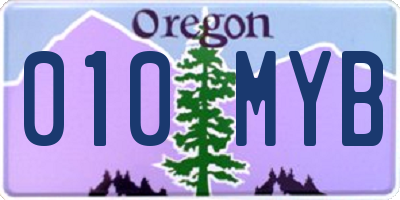 OR license plate 010MYB