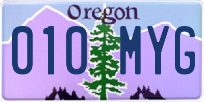 OR license plate 010MYG