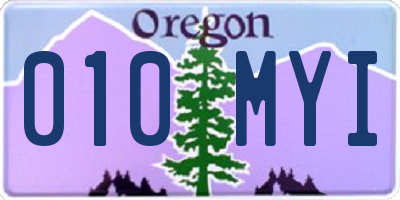 OR license plate 010MYI