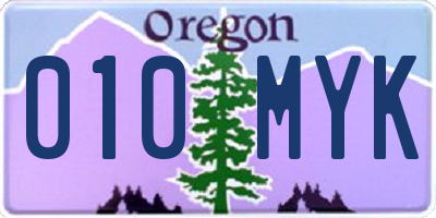 OR license plate 010MYK