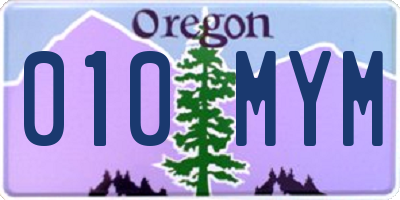 OR license plate 010MYM