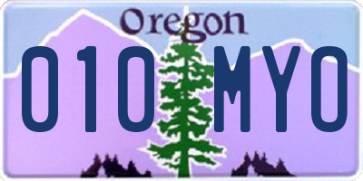 OR license plate 010MYO