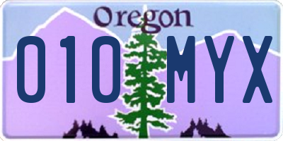 OR license plate 010MYX