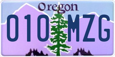 OR license plate 010MZG