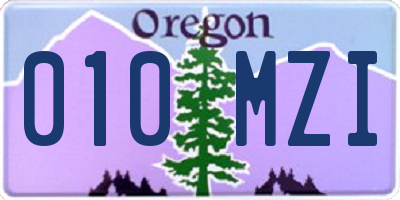 OR license plate 010MZI