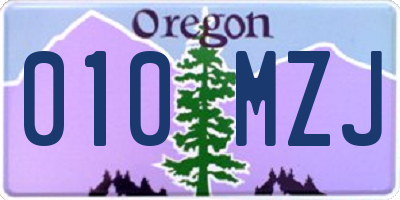 OR license plate 010MZJ